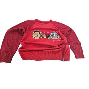 Fat Albert FUBU Sweater XL Embroidered Y2K Graphic Knit Red